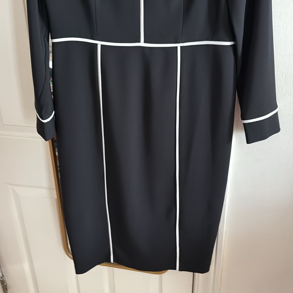 Maggy London Black and White Midi Dress - Picture 3 of 8